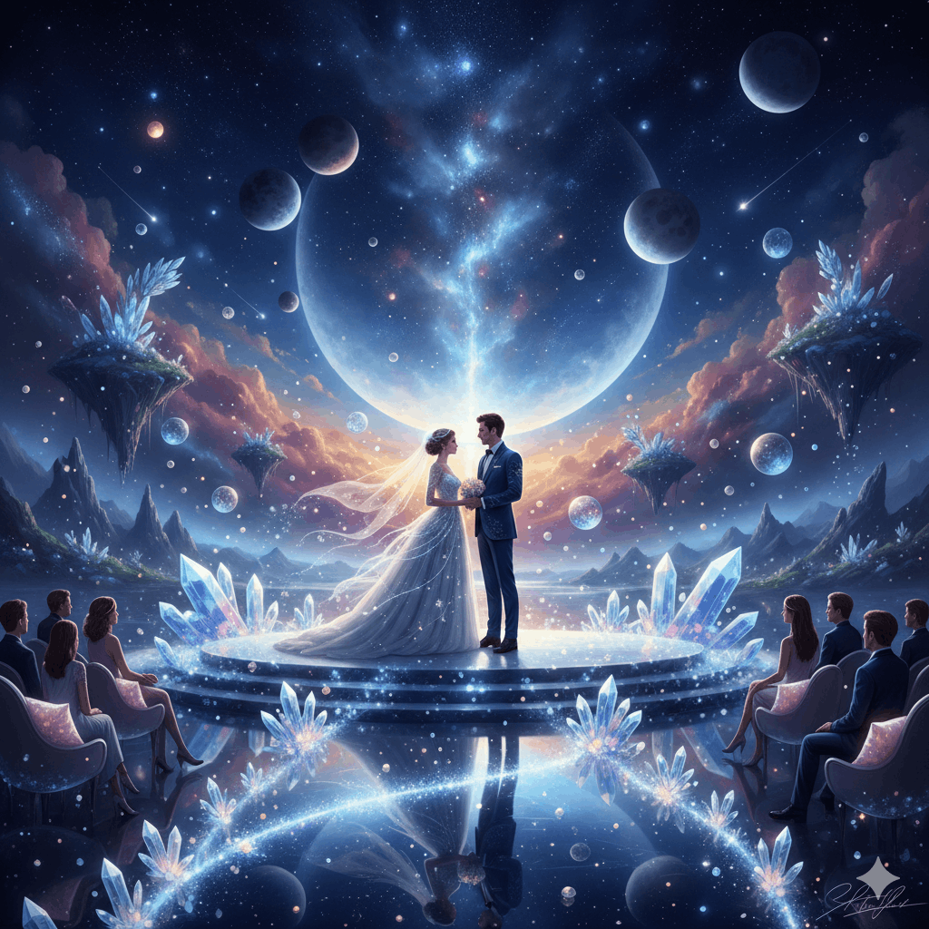 Celestial Dreamscape – Hochzeit unter den Sternen Ungewöhnliche Hochzeitsmottos – kreative Ideen für 2026
