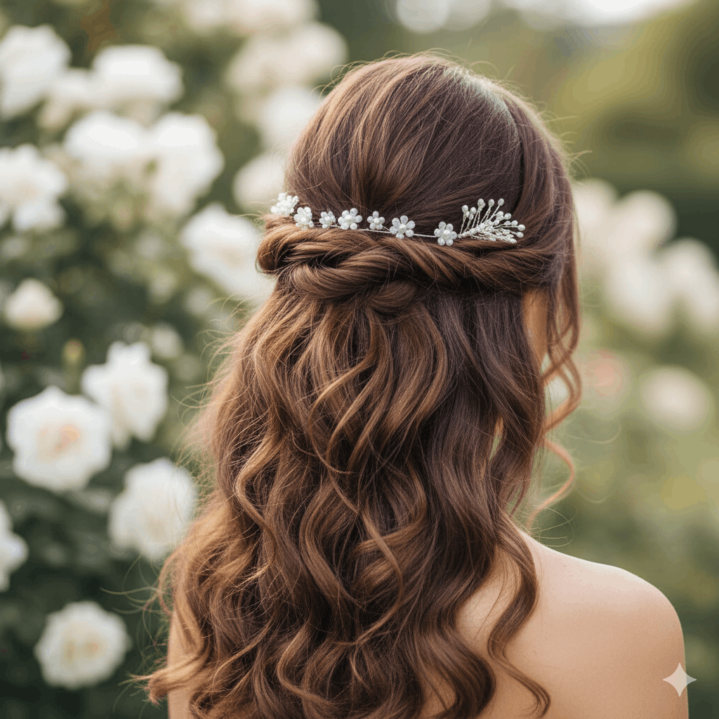 Hochzeitsfrisur halboffen Locken Ideen 2026